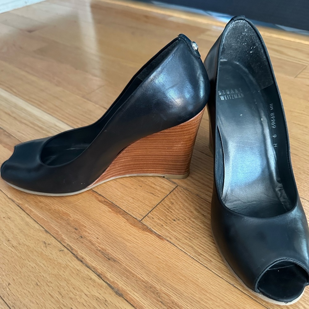 Stuart Weitzman Peep Toe Wedge Heel